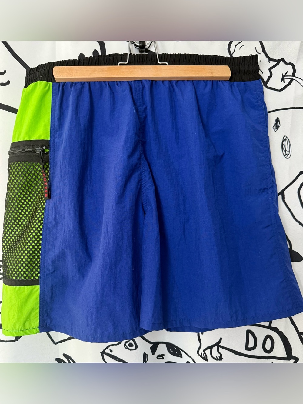 Jantzen Royal Blue & Lime Green Men's Swim Board Shorts